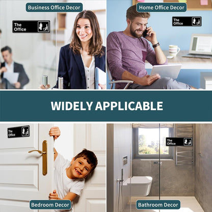 Acrylic Door Panel - Self-Adhesive, 3.2x9x0.2 inches, Black & White V1188-MS101-01031-1