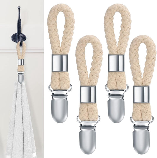 Towel clips - 4 towel clips - for hanging towels - towel clips with loops - towel clips - towel hooks - V1188-MS101-01033-1