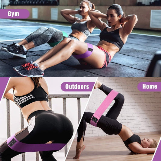 Resistance Bands - Resistance Band - Fitness Elastics - Non-slip, secure fit - Sturdy latex-free fabric - V1188-MS101-01041-1