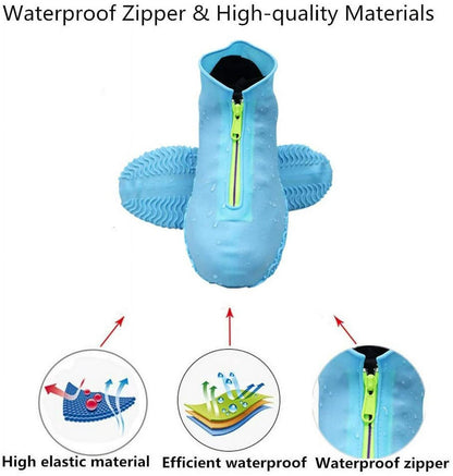 Waterproof shoe covers - Rain boot covers - Non-slip rain boots - Overshoe-style rain boots - Blue - Size V1188-MS101-01043-1