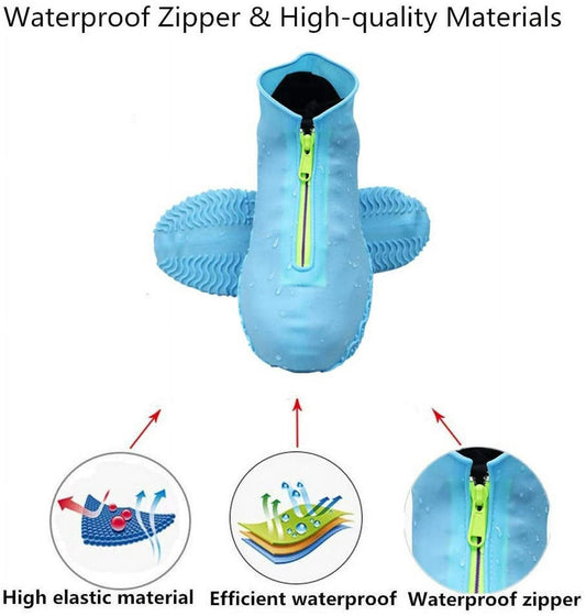 Waterproof shoe covers - Rain boot covers - Non-slip rain boots - Overshoe-style rain boots - Blue - Size V1188-MS101-01043-1