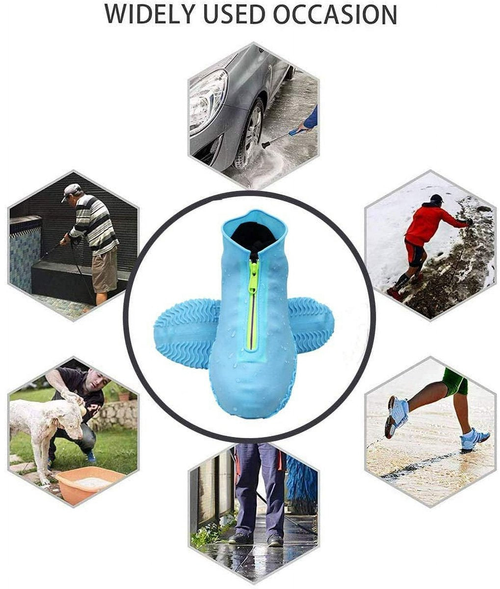 Waterproof shoe covers - Rain boot covers - Non-slip rain boots - Overshoe-style rain boots - Blue - Size V1188-MS101-01043-1