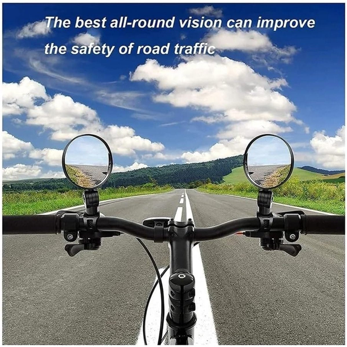 Motorcycle rearview mirror - bicycle rearview mirror 360-degree rotatable auxiliary convex mirror - bicycle V1188-MS101-01046-1