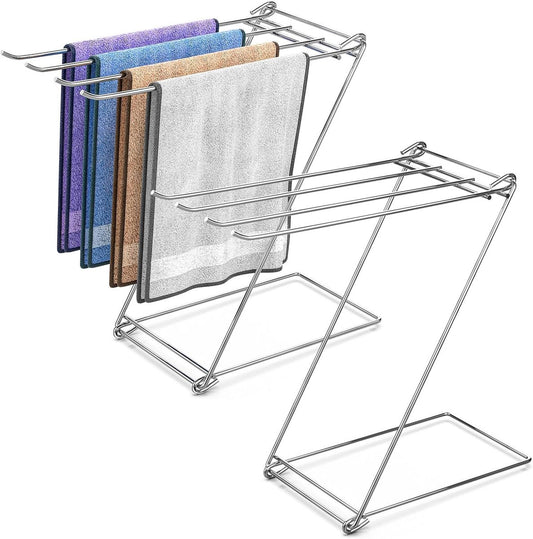 Kitchen Towel Holder, 4-Arm Kitchen Towel Rack for Drying Dishcloths Hand Towels, Foldable Free Standing Hand V1188-MS101-01048-1