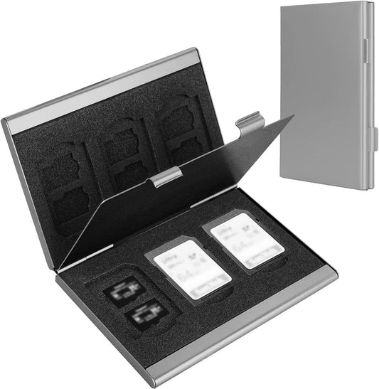 SD card holder - SD card holder - Memory card holder - Aluminum alloy hard shell - Dual layer capacity for 6 V1188-MS101-01050-1