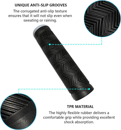Bicycle handlebar grips - 90 mm long - suitable for bicycles, mountain bikes, beach cruisers, scooters, and V1188-MS101-01053-1
