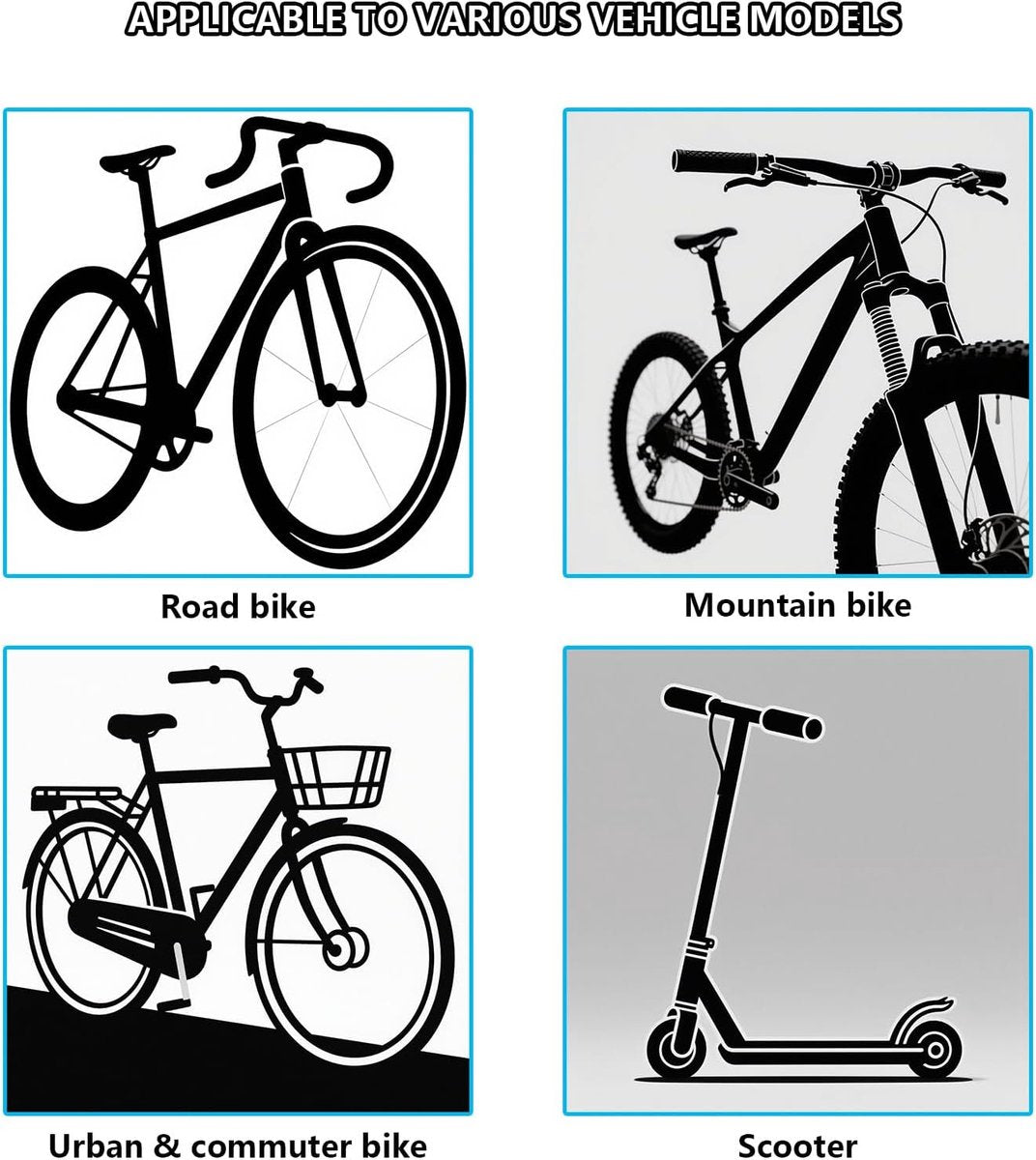 Bicycle handlebar grips - 90 mm long - suitable for bicycles, mountain bikes, beach cruisers, scooters, and V1188-MS101-01053-1