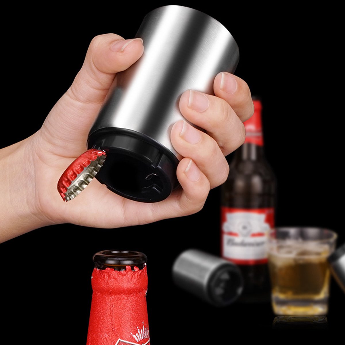 Automatic Corkscrew - Push System, Stainless Steel Color V1188-MS101-01056-1