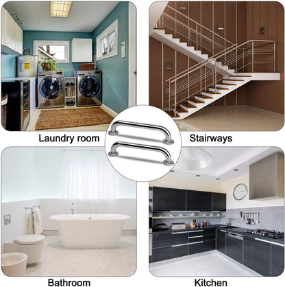 2 Pieces Bathroom Grab Bar 304 Stainless Steel - 30cm - 500lbs Load Capacity - For the Elderly V1188-MS101-01057-1