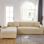 Waterproof sofa cover - Beige jacquard leaf pattern - For 2-seater sofa (145-180 cm) V1188-MS101-01059-1