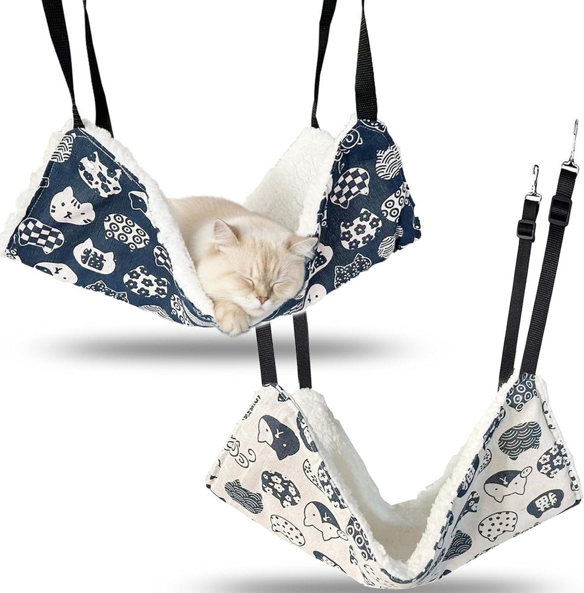 Cat Basket - Cat Hammock - Adjustable, soft, hanging pet bed - Suitable for cats, ferrets, puppies, rabbits V1188-MS101-01060-1
