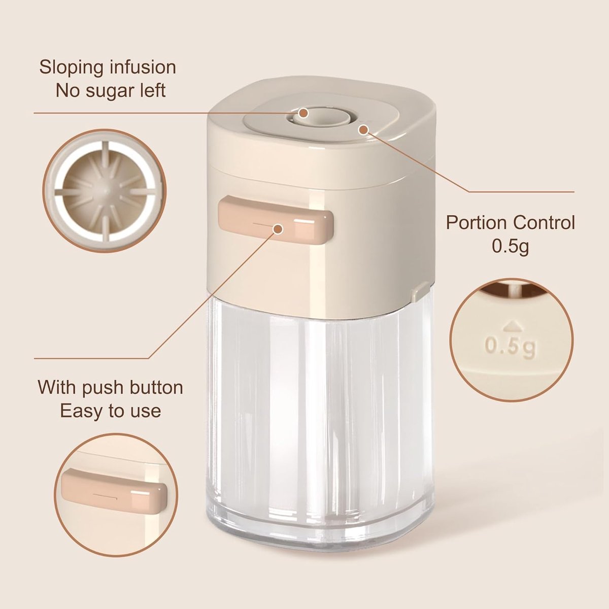 6.4 oz shaker with lid - suitable for kitchen spice tools V1188-MS101-01063-1