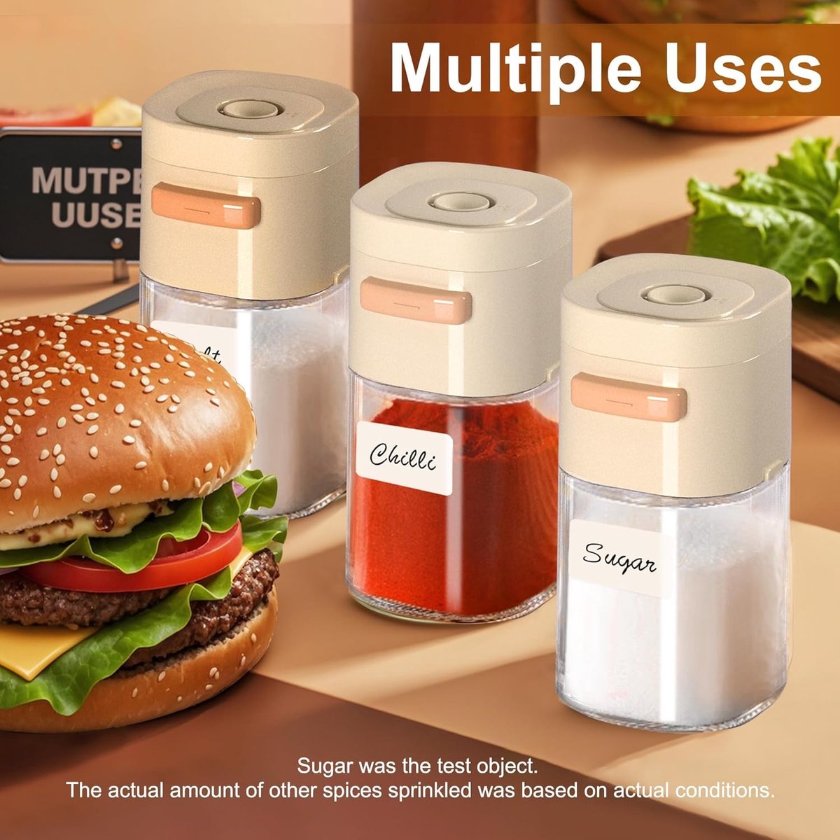 6.4 oz shaker with lid - suitable for kitchen spice tools V1188-MS101-01063-1