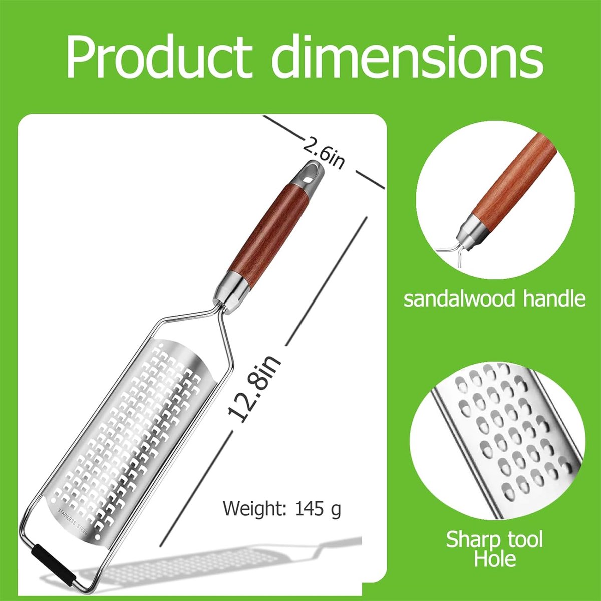 Cheese grater - Grater with handle - Easily grates lemons, vegetables, and cheese - Convenient to use V1188-MS101-01064-1