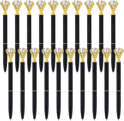 Ballpoint pen - 20 pieces - Metal casing - Black ink - Suitable for weddings, office occasions, etc. - Black V1188-MS101-01068-1