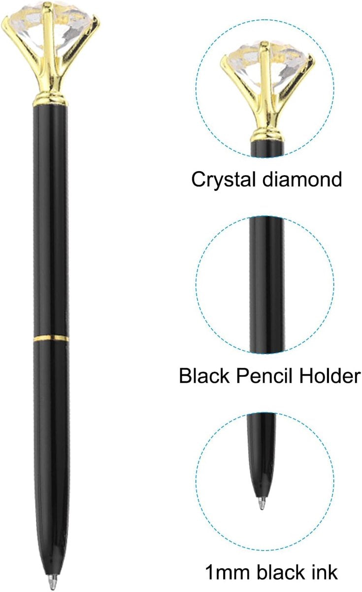Ballpoint pen - 20 pieces - Metal casing - Black ink - Suitable for weddings, office occasions, etc. - Black V1188-MS101-01068-1