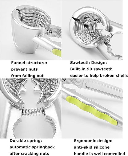 Nutcracker - with non-slip silicone handle - suitable for walnuts, almonds, hazelnuts, and pistachios V1188-MS101-01069-1