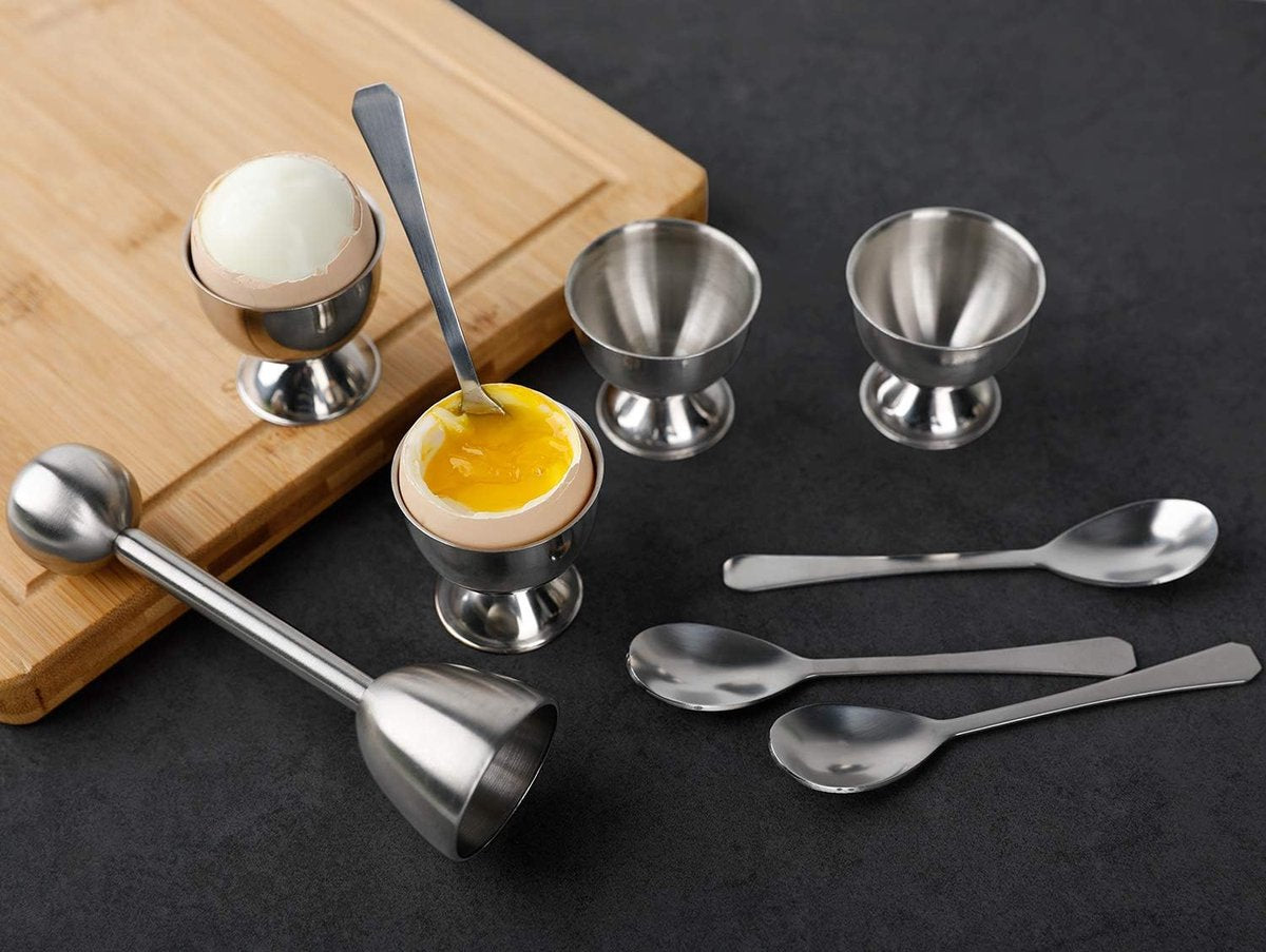 Egg Opener - Egg Separator - Eggshell Opener - Soft and Hard-Boiled Egg Separator - Includes 2 Egg Spoons, 2 V1188-MS101-01072-1