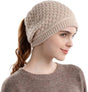 Women's winter hat - Knitted hat - Knitted hat with ponytail opening - Oversized cable-knit winter hat - Hat V1188-MS101-01074-1