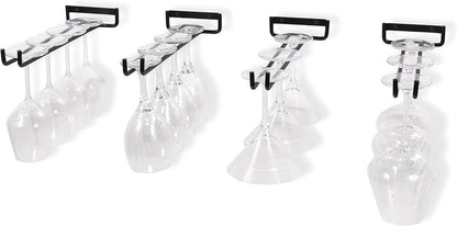 Pieces Wall Mount Goblet Holder - 30cm Black Wrought Iron - Heavy-Duty Wine Glass Holder V1188-MS101-01080-1