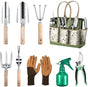 9-piece Garden Set - Stainless steel, wooden handles & watering can V1188-MS101-01082-1