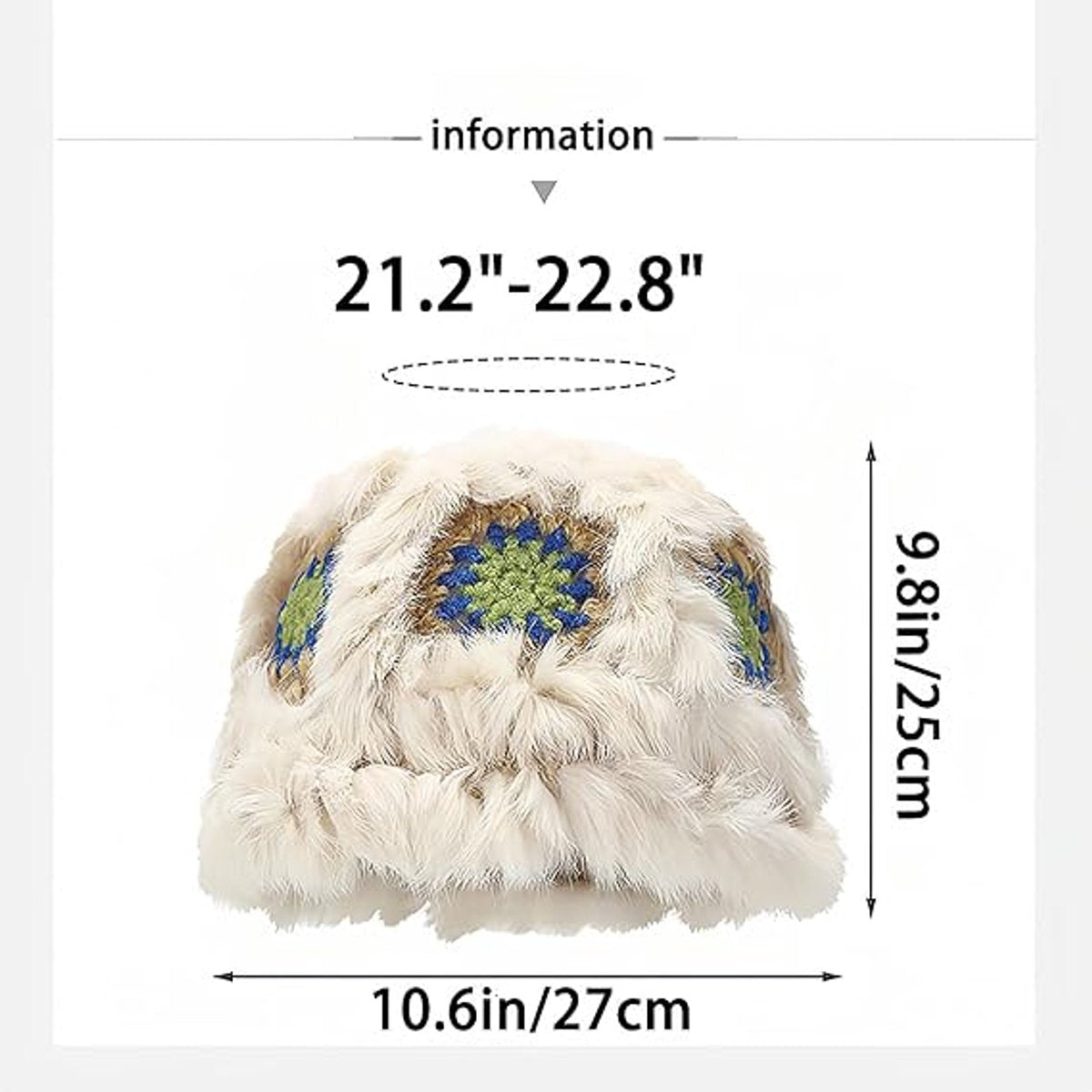 Soft plush fisherman's hat for winter - a cute and stylish warm sun hat for outdoors - suitable for ladies. V1188-MS101-01088-1