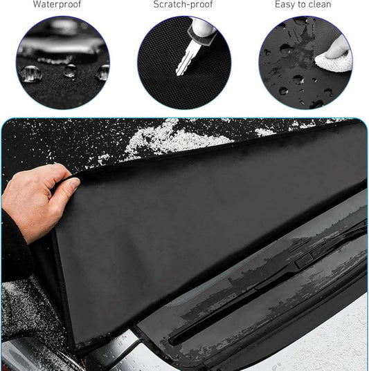 Car Window Protection - Windproof and Snowproof - 600D Oxford Fabric Windscreen Protection - Universal Type - V1188-MS101-01094-1