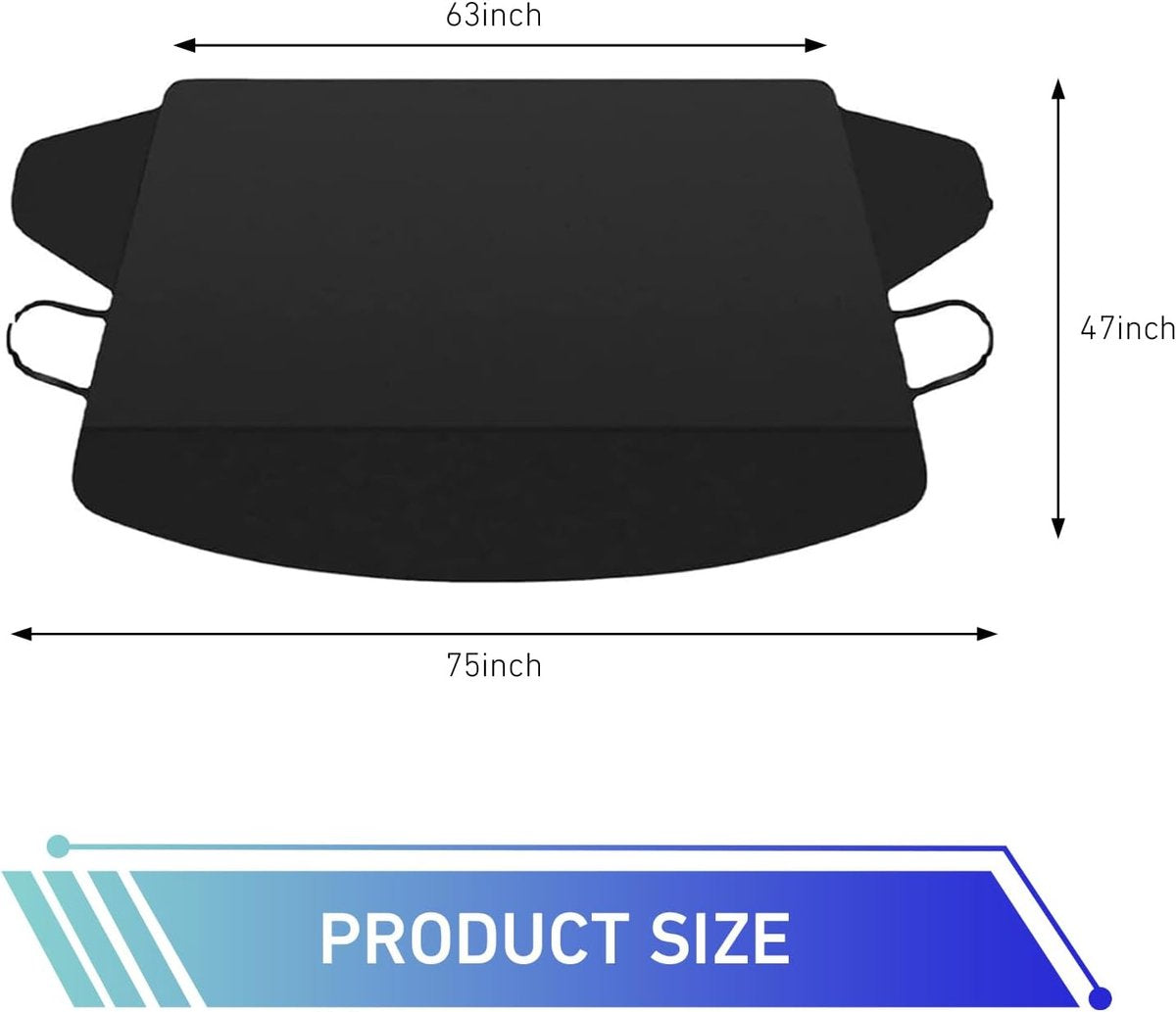 Car Window Protection - Windproof and Snowproof - 600D Oxford Fabric Windscreen Protection - Universal Type - V1188-MS101-01094-1