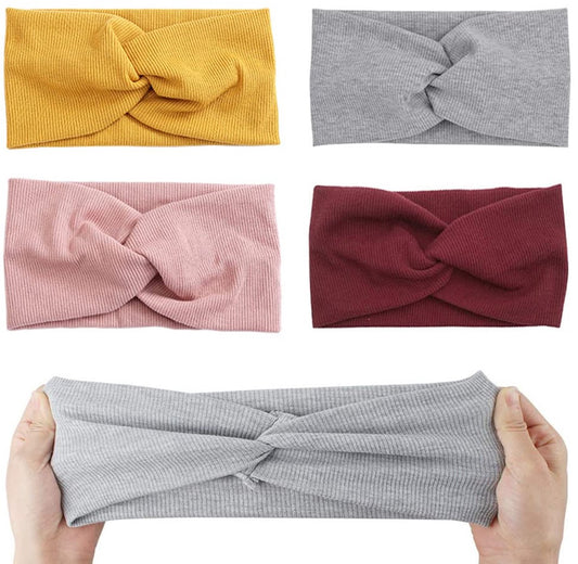 Vierteiliges Stirnband-Set fur Damen und Madchen - Elastics, breites Stirnband - Sport-Stirnband - V1188-MS101-01095-1