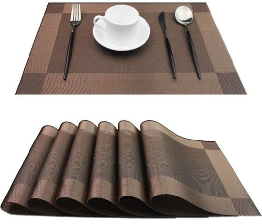Placemats - Heat-resistant, non-slip placemats - Easy-to-wipe and clean woven placemats - Suitable for dining V1188-MS101-01097-1