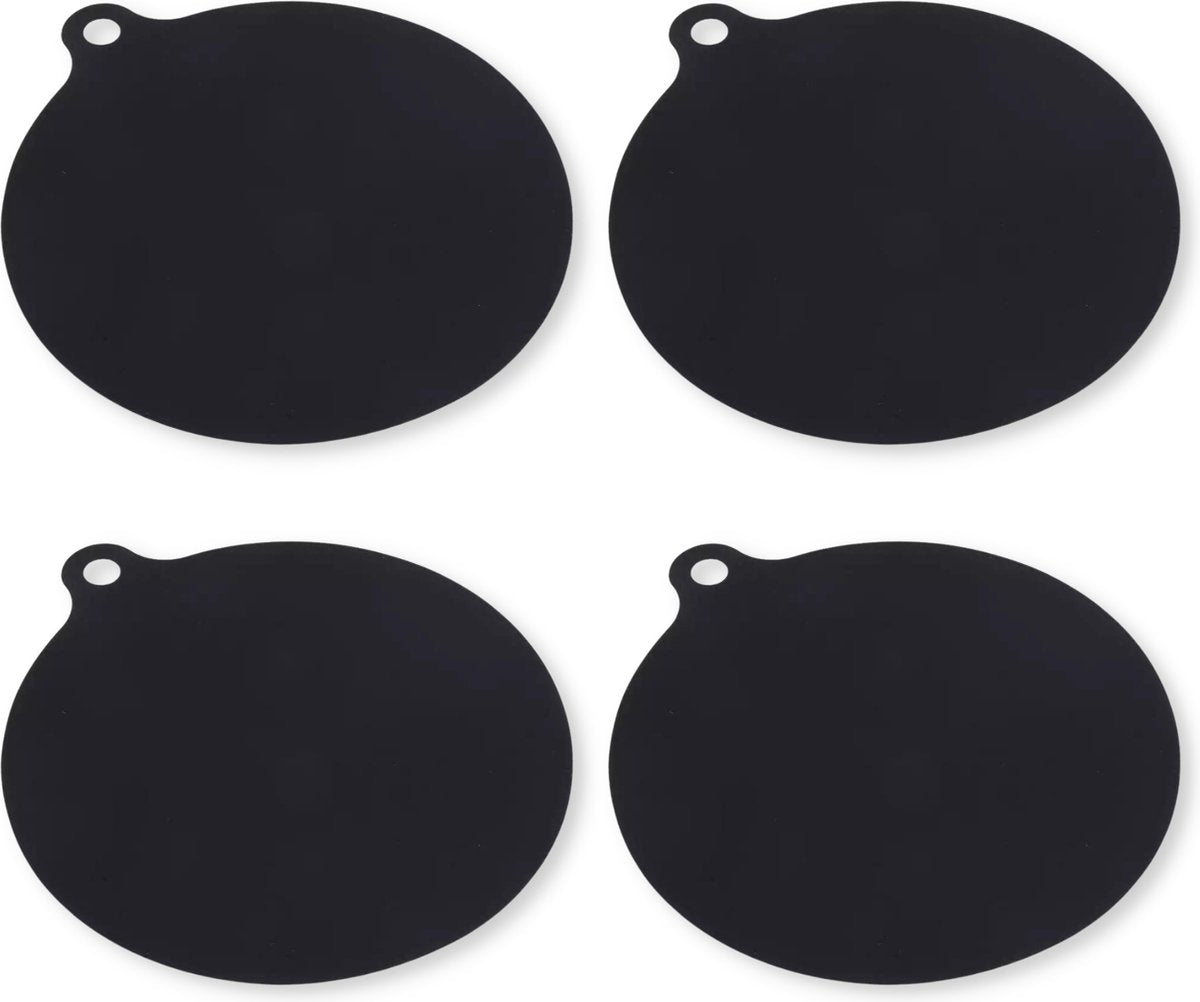 Induction Protector - Pan Coaster - Set of 4 - 22CM - Resistant up to 240 oC - Silicone - Black V1188-MS101-01100-1
