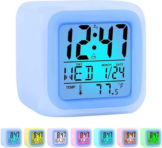 Alarm Clocks for Children - Digital Alarm Clock - LED Display - Digital Kids' Alarm Clock with 7 Color V1188-MS101-01102-1