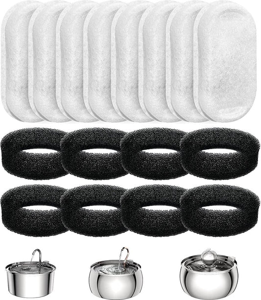 Filter cartridges - For pet water dispensers - including 8 cat fountain filters and 8 pump sponges V1188-MS101-01103-1