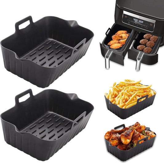 2 Airfryer Silicone Trays - Airfryer Accessories - BPA Free - Baking Paper Alternative - Airfryer Trays - V1188-MS101-01118-1