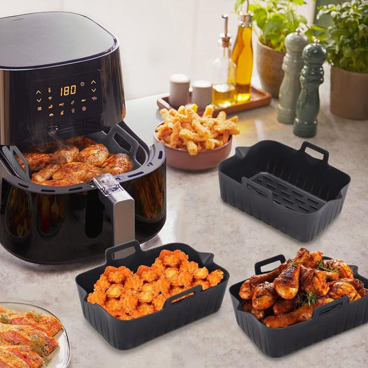 2 Airfryer Silicone Trays - Airfryer Accessories - BPA Free - Baking Paper Alternative - Airfryer Trays - V1188-MS101-01118-1