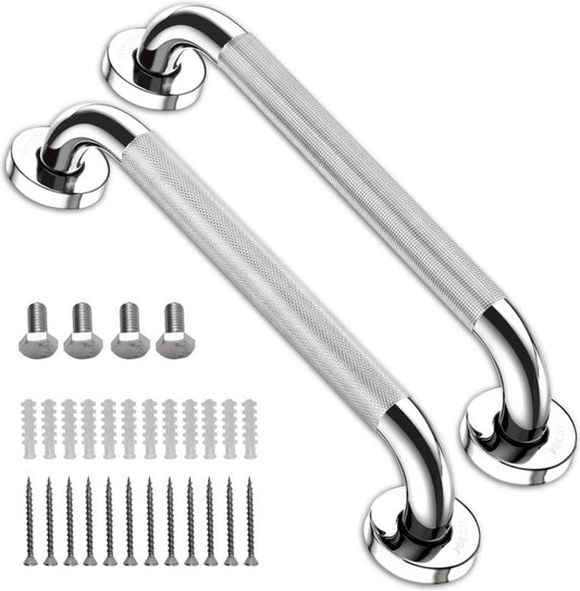 Wall Bracket - Extra Grip - Handle/Wall Grab Bar for Bathroom/Shower/Toilet - 30cm - 2 Pieces - Toilet Grab V1188-MS101-01123-1