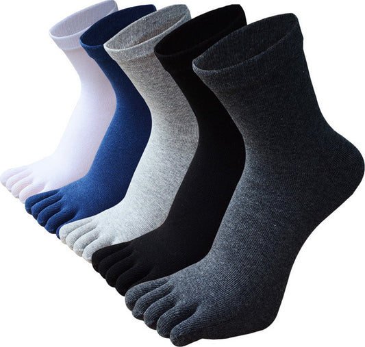 Toe Socks - Toe Socks - 5 Pairs - Yoga Socks - Cotton - Smooth Toe Seam - No Annoying Seams - Runner Toe V1188-MS101-01125-1