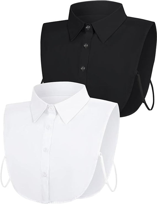 Set of 2 Women's Shirt Collars - Detachable Pointed Collar Basic - Collars for Women - Detachable Women's V1188-MS101-01129-1