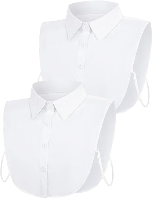 Set of 2 Women's Shirt Collars - Detachable Pointed Collar Basic - Collars for Women - Detachable Women's V1188-MS101-01134-1