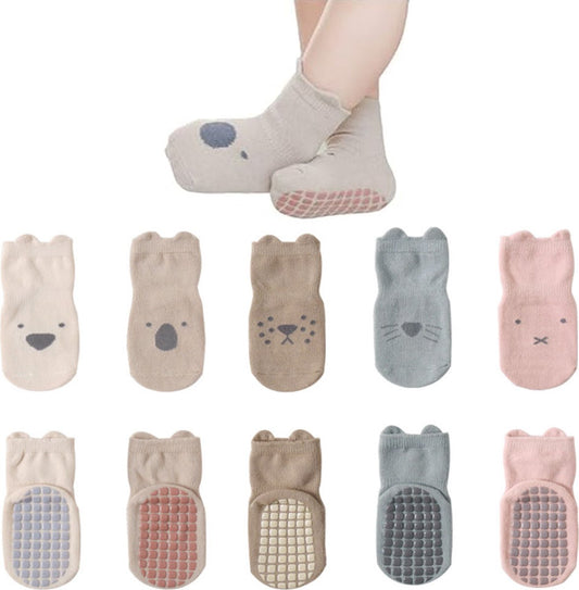 Baby Socks - 5 Pairs - Baby Socks - Non-slip Socks - Children's Socks - Child Baby - Multicolored - Size M - V1188-MS101-01135-1