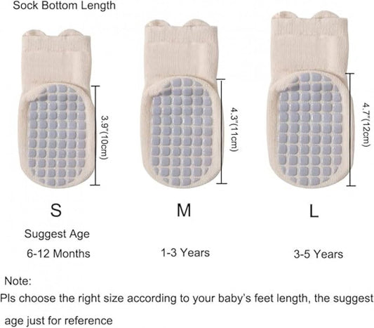 Baby Socks - 5 Pairs - Baby Socks - Non-slip Socks - Children's Socks - Child Baby - Multicolored - Size M - V1188-MS101-01135-1