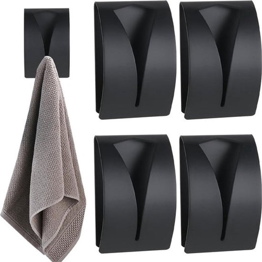 Towel Hook Set - Stainless Steel - Set of 4 Pieces - Self-Adhesive Towel Hook - Bathroom Towel Holder - Tea V1188-MS101-01141-1