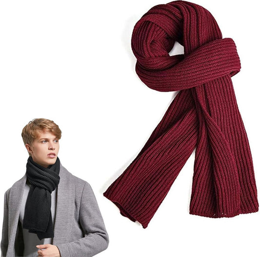 Knitted Scarf for Women & Men - Warm Winter Scarf - Small Scarf - Unisex - Oblong Scarf - Wool Scarf - Winter V1188-MS101-01143-1