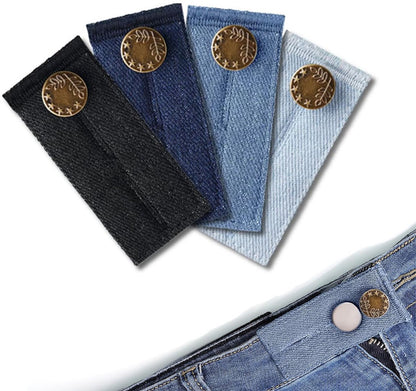 Buttonhole Extender 4 Pieces Denim - Trouser Extender - Jeans Trouser Extender - Trouser Widening Button - V1188-MS101-01149-1