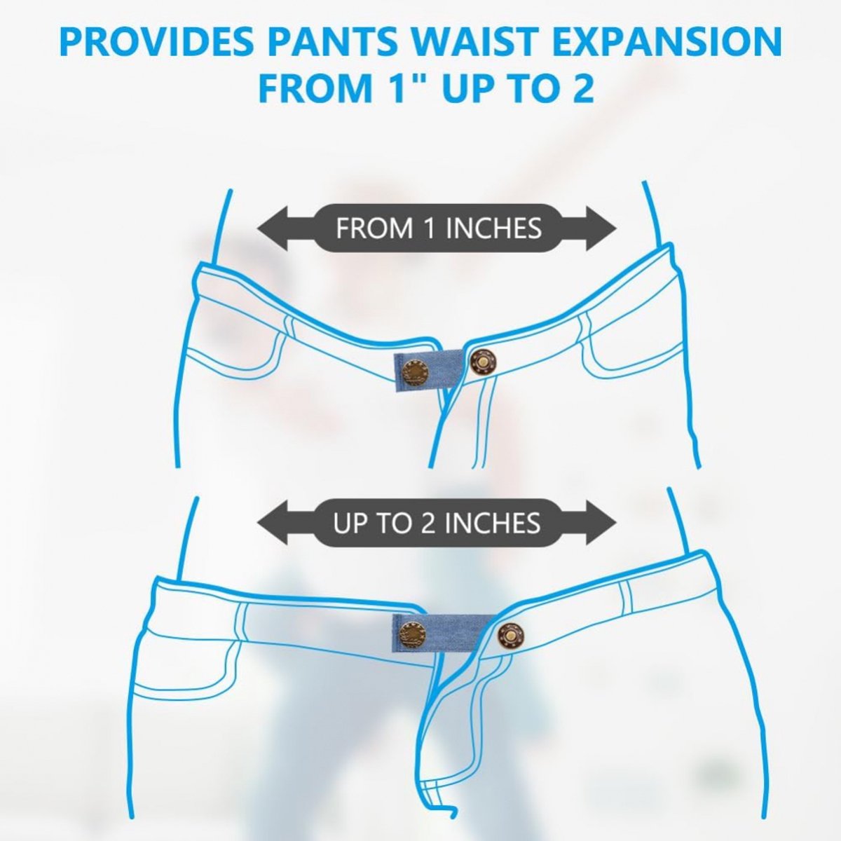 Buttonhole Extender 4 Pieces Denim - Trouser Extender - Jeans Trouser Extender - Trouser Widening Button - V1188-MS101-01149-1