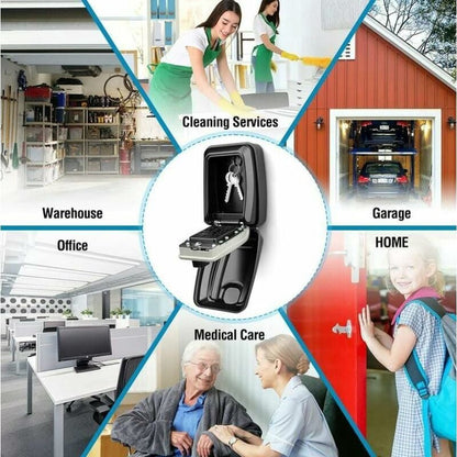 Waterproof Secure Key Box - Wall-Mounted Key Box - Indoor & Outdoor Key Safe - Secure Wall-Mounted Key Box - V1188-MS101-01153-1