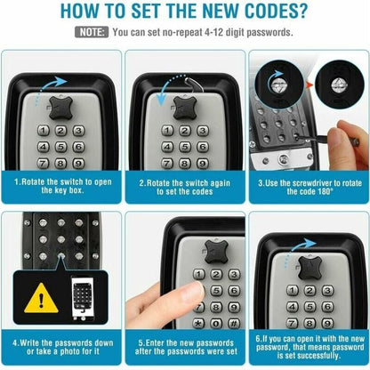 Waterproof Secure Key Box - Wall-Mounted Key Box - Indoor & Outdoor Key Safe - Secure Wall-Mounted Key Box - V1188-MS101-01153-1