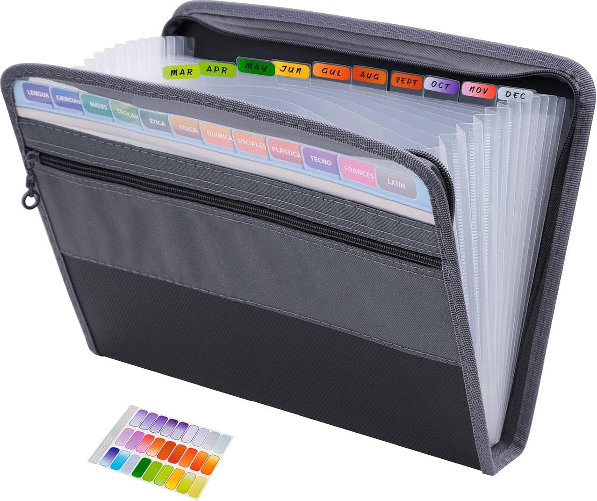 Project Folder - A4 - Foldable File Folder with Tabs - 13 Compartments - Storage Folder/Sorting Folder - V1188-MS101-01158-1