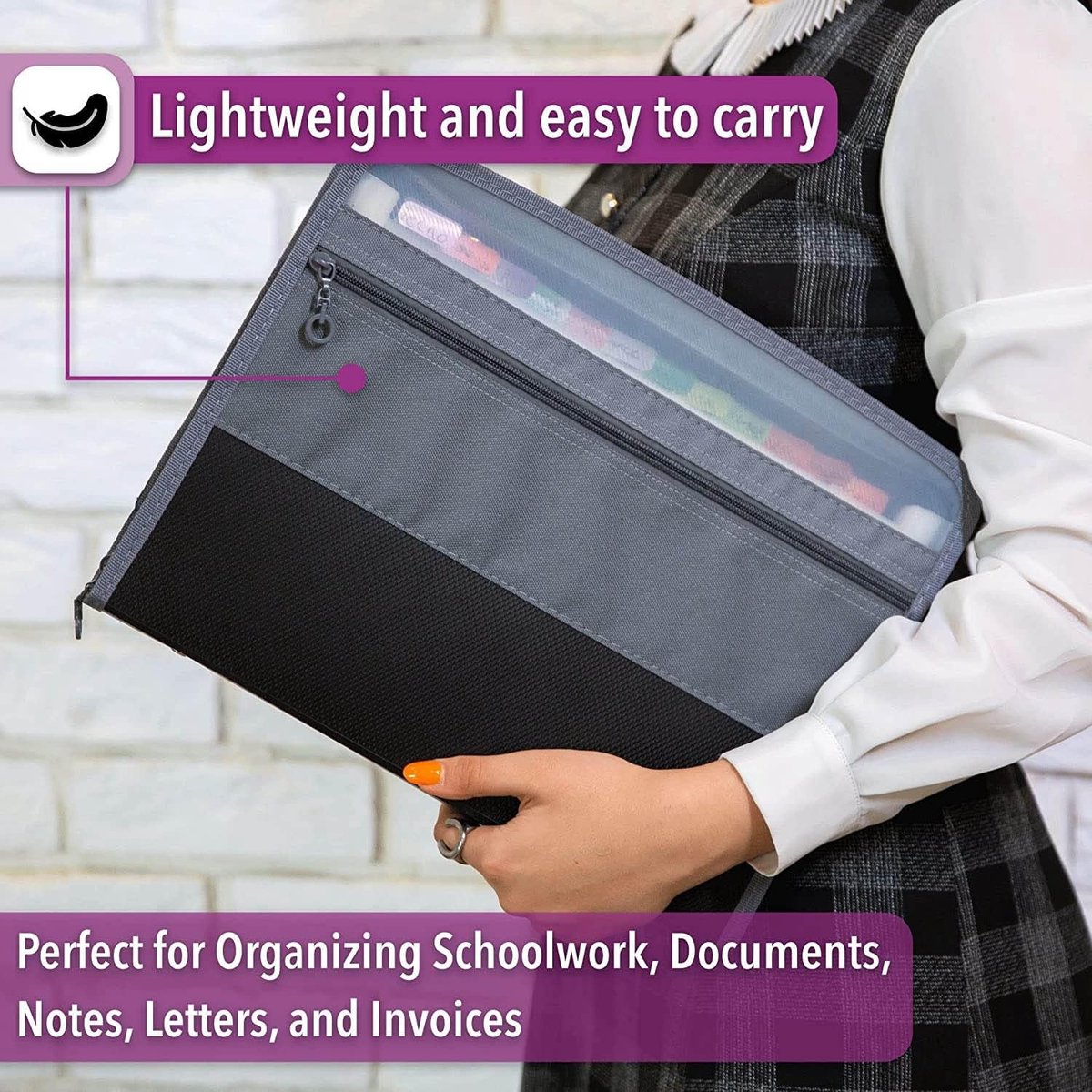 Project Folder - A4 - Foldable File Folder with Tabs - 13 Compartments - Storage Folder/Sorting Folder - V1188-MS101-01158-1
