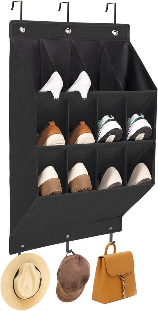 Hanging Shoe Bag - Shoe Organizer - With Hooks - Door Organizer - Over-the-Door Shoe Organizer - Solution for V1188-MS101-01162-1